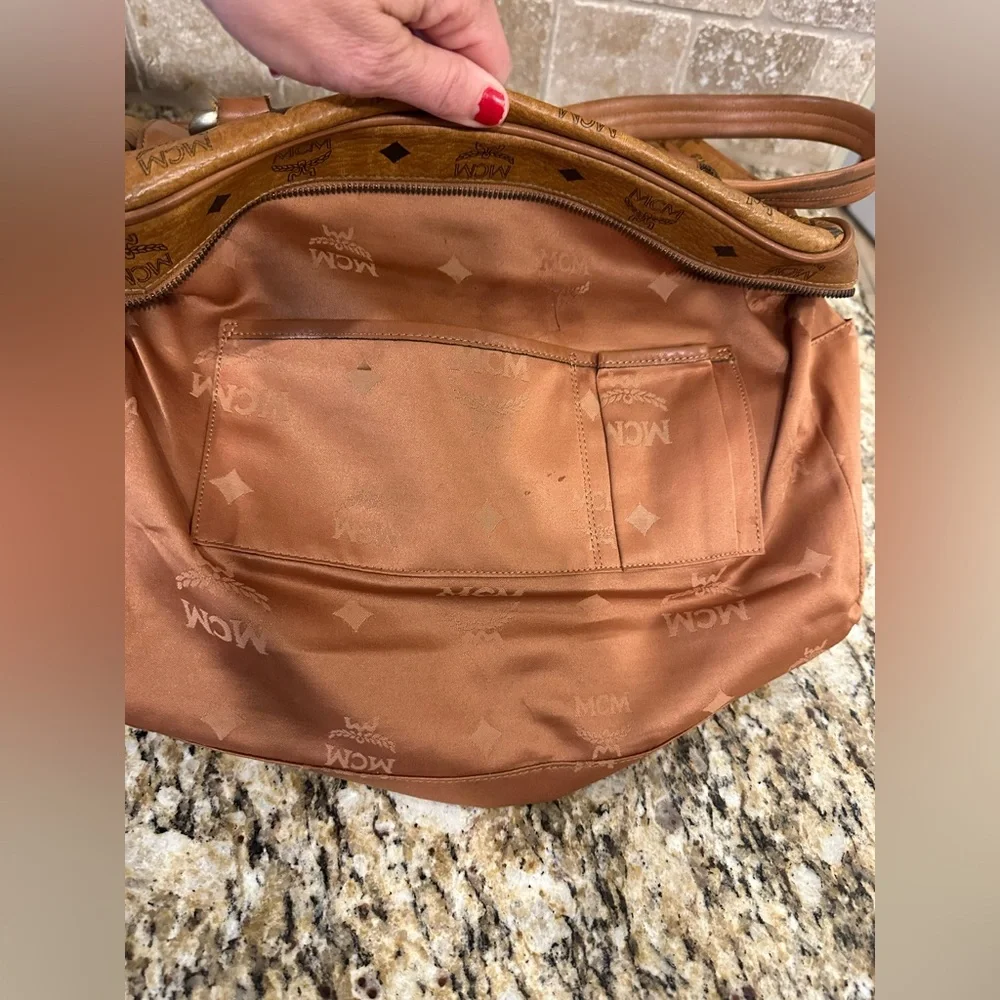 MCM Cognac Visetos Satchel β¨πHost Pick πβ¨ - Picture 7 of 16
